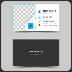 Business card design template, Vector templates. Personal visiting card with company logo. Vector illustration.