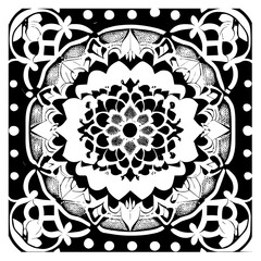 Flower clipart vector design black and white