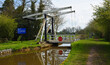 Wrenbury church lift bridge on the Llangollen canal renovated and in full working order.