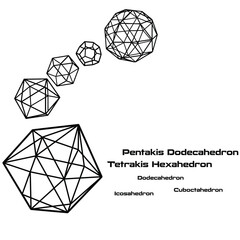 Wall Mural - Mathematics 3D Prisms Pentakis Dodecahedron Tetrakis Hexahedron Wall design