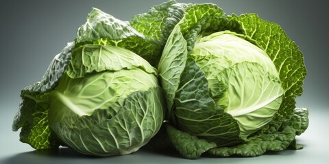 Wall Mural - cabbage vegetable isolated on white, generative ai