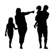 © Andreas - Parents walking with two daughter outdoor vector silhouette.
