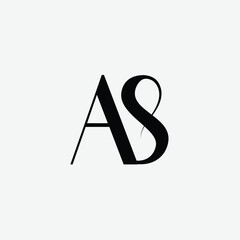 Initial letter AS logo design creative modern symbol icon monogram