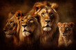 Circle of Strength: A Lion Family's Unity - Generative Ai