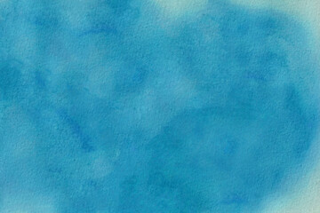 Wall Mural - watercolor brush texture background. blue color blotch paint stain splash sky water pattern on white