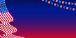 © MimiAhmed - United states of America modern Blank, empty, copy space, banner, background, template with usa waving flag and bunting decoration. Vector illustration.