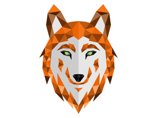 Wall Mural - wolf head mascot polygonal style