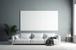 © Rizzz - picture frame mockup psd hanging in modern living room minimalist generated ai