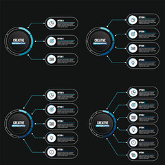 Infographic set template with label. Business concept with 3, 4, 5 and 6 options. For content, diagram, flowchart, steps, parts, timeline infographics, workflow layout, chart.