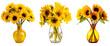 Group of bright colorful yellow sunflowers in vases. Created using generative AI.

yellow, color, sunflower, flower, flowers, blossom, blossoms, group, vase, vases, generative ai, generative, a