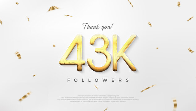 Thanks to 43k followers, celebration of achievements for social media posts.