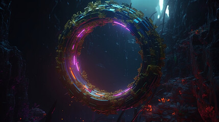 Wall Mural - science fiction fantasy portal. Generative Ai