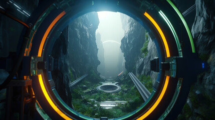 Wall Mural - science fiction fantasy portal. Generative Ai
