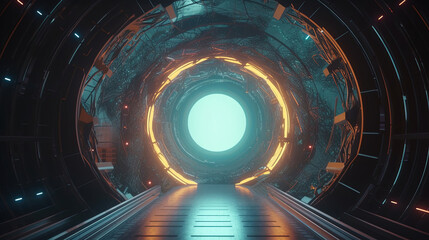 Wall Mural - science fiction fantasy portal. Generative Ai