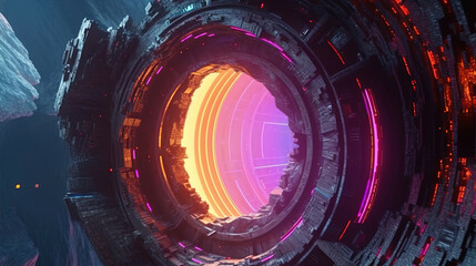 Wall Mural - science fiction fantasy portal. Generative Ai