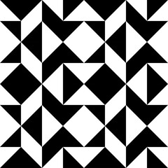 Poster - Seamless black and white triangular pattern for universal use.