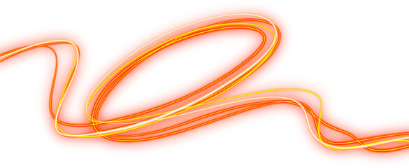 Wall Mural - curved neon line with glowing orange light