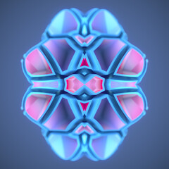 Poster - 3d rendering digital illustration of a crystal three-dimensional pattern. Digital background
