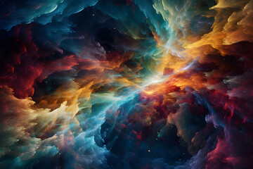 Wall Mural - the beauty of the universe is on full display in this image, with swirling clouds of deep purples an