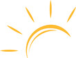 A half sun is setting downwards icon sunset concept for graphic design, logo, web site, social media, mobile app, ui illustration