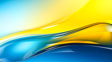 Abstract blurry smooth image of blue and yellow color, generative AI. Generative AI