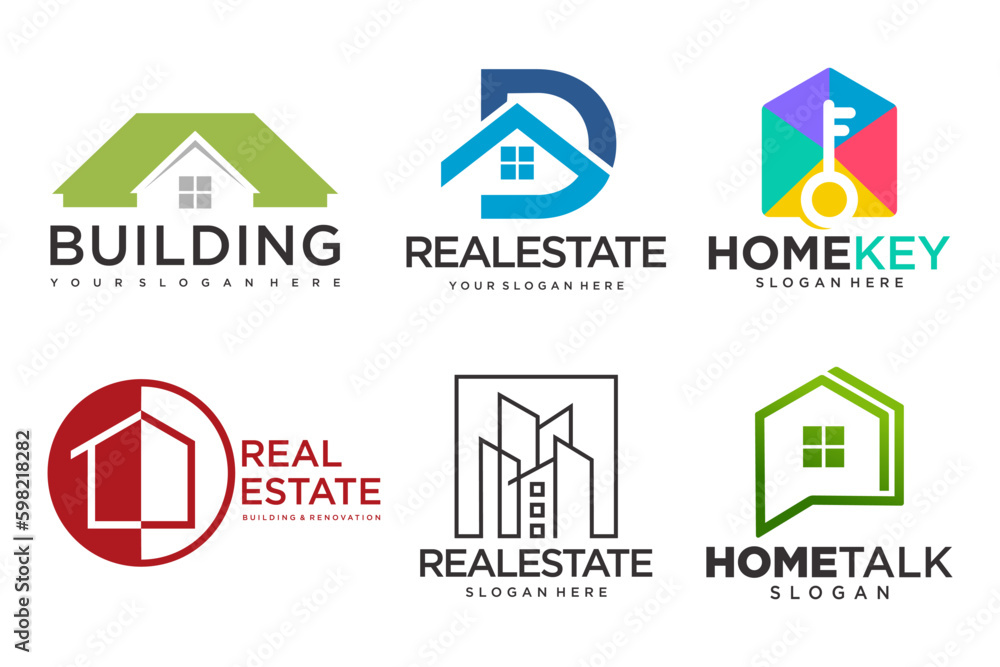 Real Estate Logo, house logo and building logo icon set .design ...
