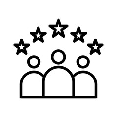 Sticker - Rating outline icon for testimonial, client, customer, marketing, stars, people logo