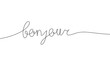 © clelia-clelia - One line continuous black word bonjour. Minimalist bonjour concept. Vector illustration