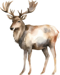 Aufkleber - Elk illustrations created with Generative AI technology