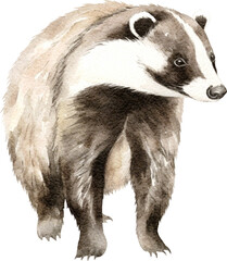 Aufkleber - Badger illustrations created with Generative AI technology