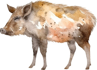 Aufkleber - Boar illustrations created with Generative AI technology