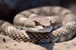 Rattlesnake coiled and ready to strik