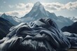 High definition image showcasing pristine mountains of folded laundry with technological feel. Generative AI