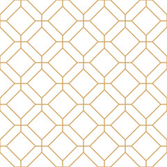 Wall Mural - Luxury seamless tile daigonal gold line, diamond  repeat pattern  in vintage style isolated on transparent background, cut out, png, illustration.