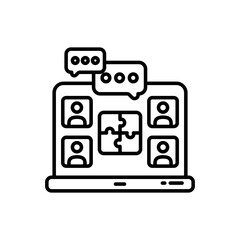 Wall Mural - Online Collaboration icon in vector. Illustration