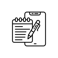 Wall Mural - Note Taking App icon in vector. Illustration