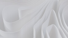 White 3D Undulating Lines Arranged To Create A Light Abstract Background. 3D Render.  