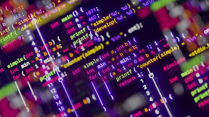 Wall Mural - coding programming developing typing script source languages symbols project data software engineeri