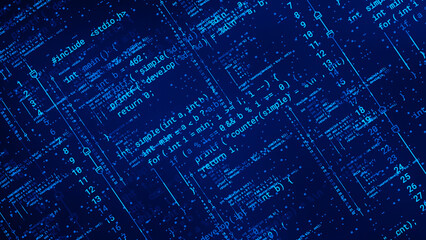 Wall Mural - coding programming developing typing script source languages symbols project data software engineeri
