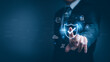 © PB Studio Photo - Businessman tapping showing data privacy protection or secure online transaction with shield icon On virtual screen, cyber security concept, internet secure technology
