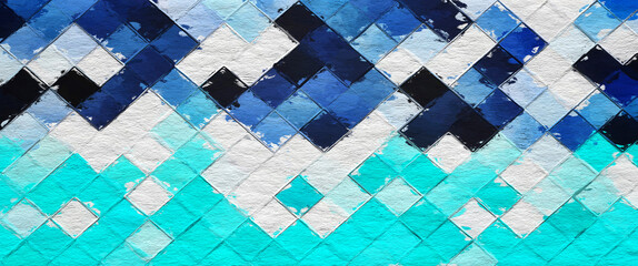 Wall Mural - colorful abstract mosaic with a rough texture background. colored square pattern background. picture