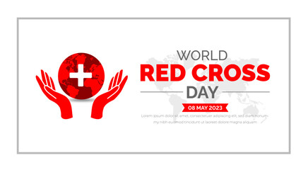 Poster - World Red Cross Day background or banner design template celebrated in 8 may.