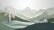 © aporn - 3d paper cut forest landscape mountain paper cut style natural landscape scene illustration