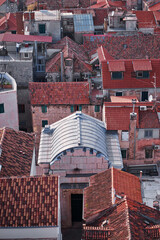 Sticker - Beautiful cityscape with red tiled roofs of Split old town, Croatia.