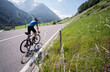 © Loginova - Active male tourist enjoys a scenic bicycle trip along the great alpine route.