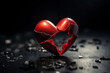 An emotional image of a broken heart, representing the pain and sorrow that can come with divorce or the end of a relationship. Ai generated.