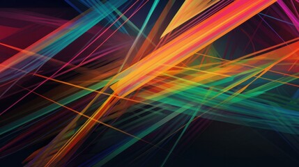 Wall Mural - Abstract art of colorful geometric lines. ai generated