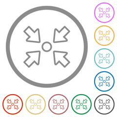 Sticker - Centering object outline flat icons with outlines