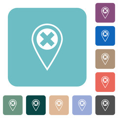 Canvas Print - GPS location cancel rounded square flat icons