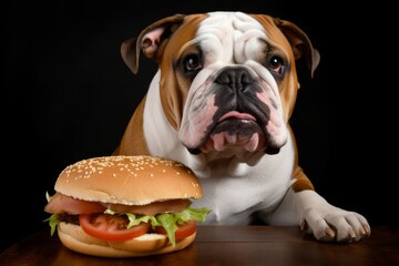 Dog care hamburger meat. Generate AI